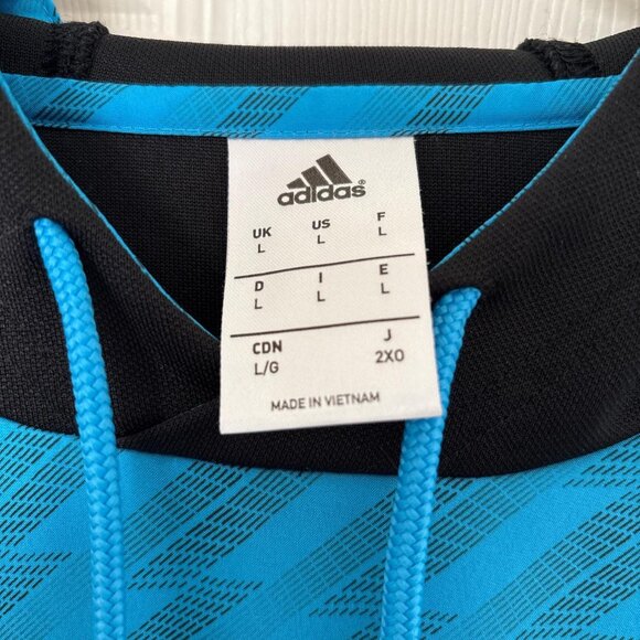 Adidas Light Blue and Black Lightweight Hoodie. In Perfect Condition. Size L. - Picture 4 of 6